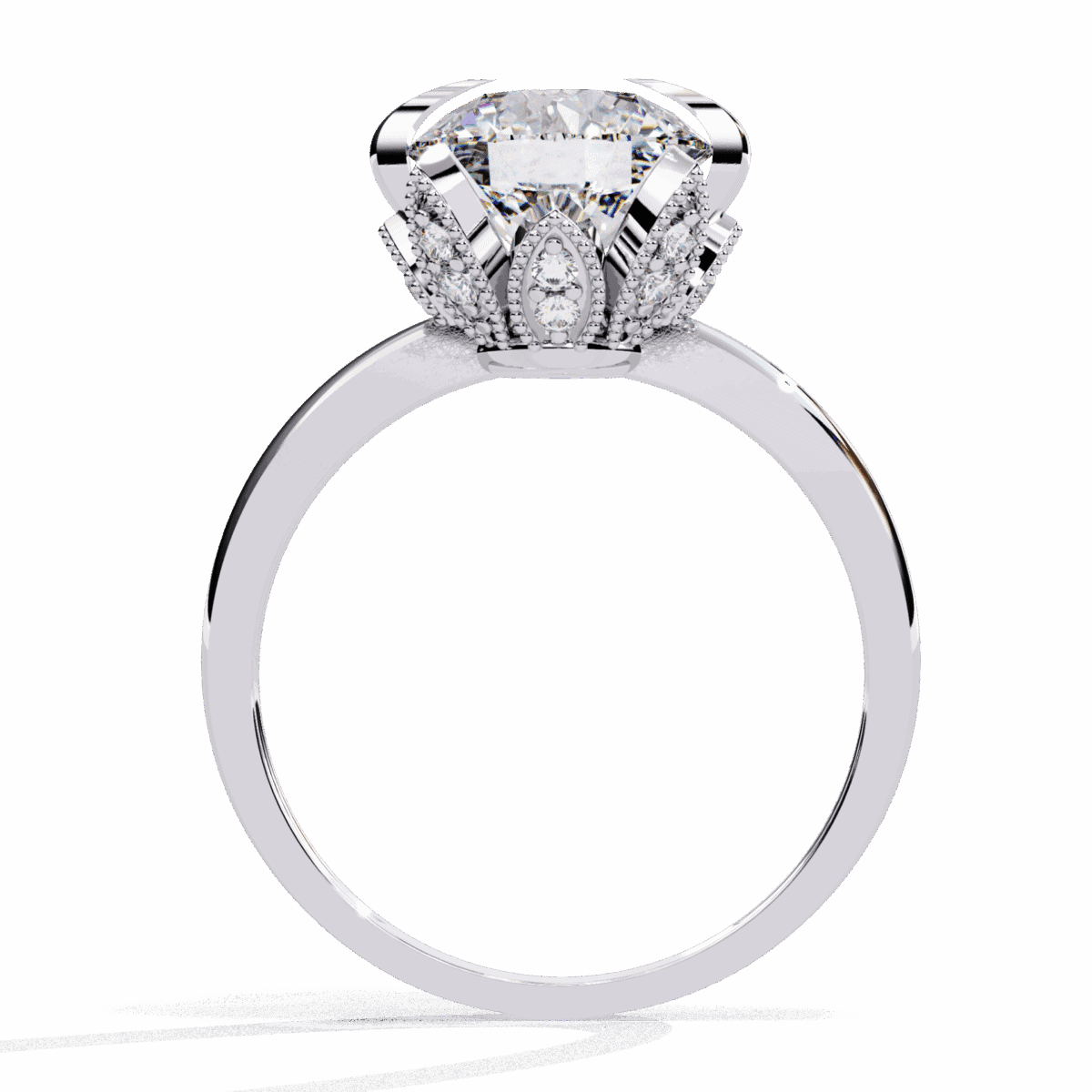 3.25 Carat Round Cut Minimal Statement Ring  Image 4