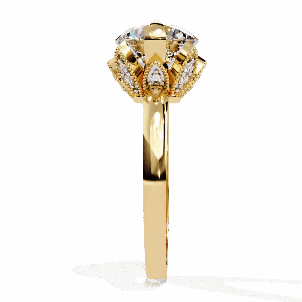 3.25 Carat Round Cut Minimal Statement Ring  Image 7