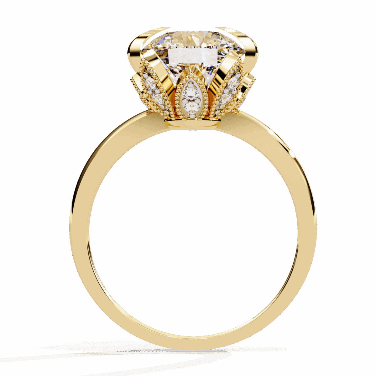 3.25 Carat Round Cut Minimal Statement Ring  Image 8