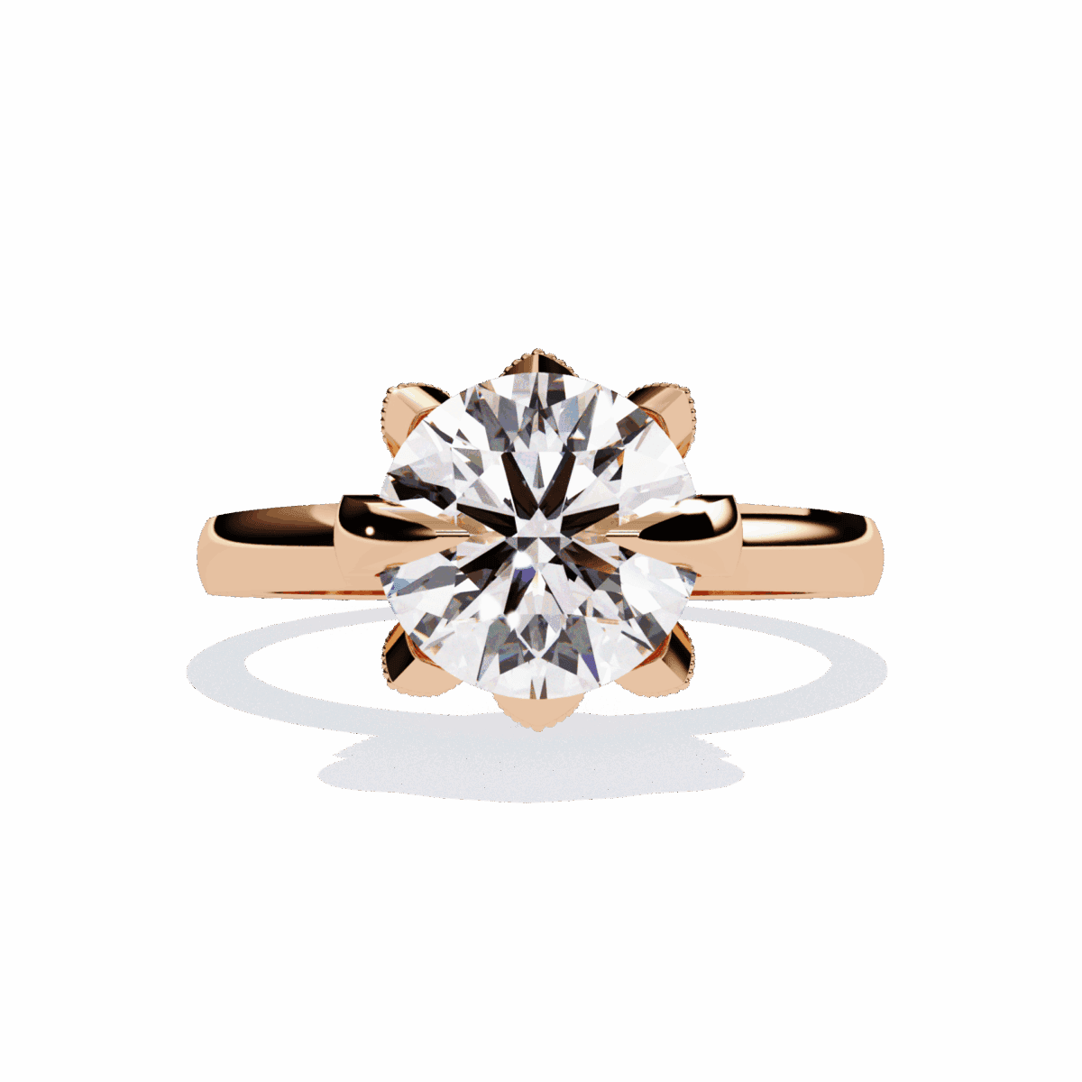 3.25 Carat Round Cut Minimal Statement Ring  Image 9