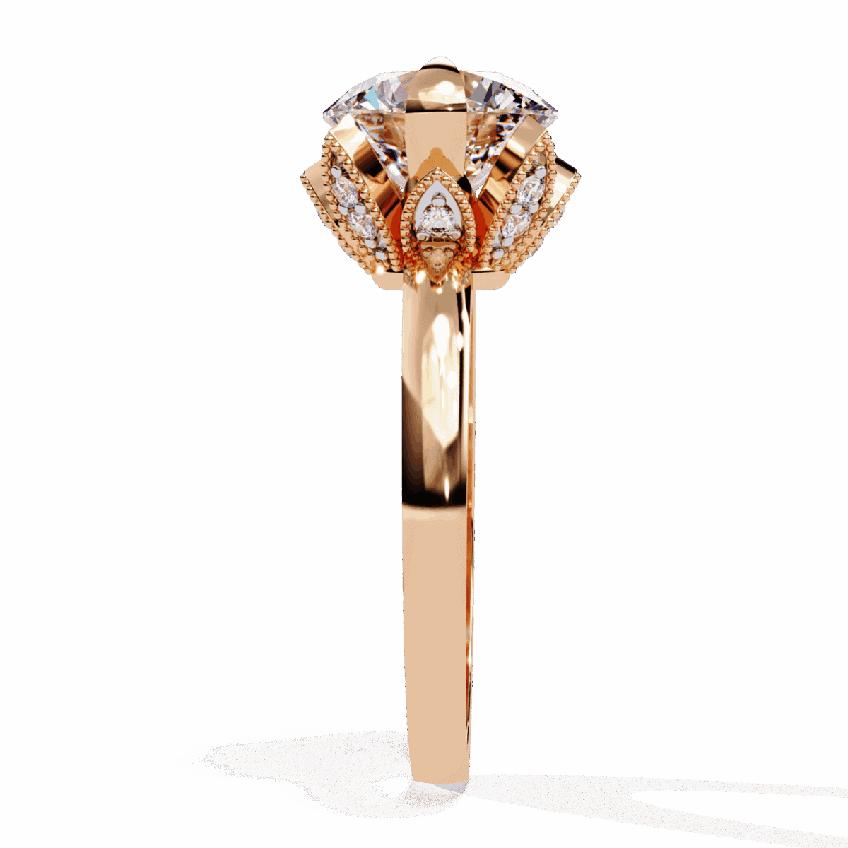 3.25 Carat Round Cut Minimal Statement Ring  Image 11