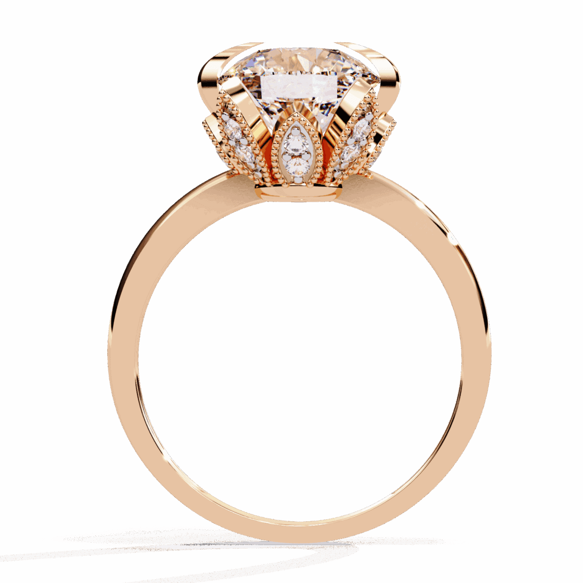 3.25 Carat Round Cut Minimal Statement Ring  Image 12