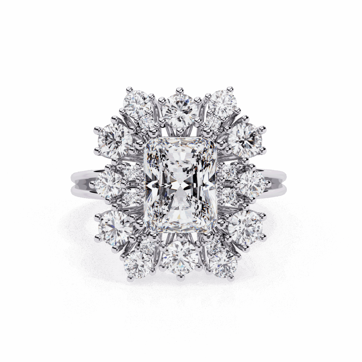 4.5 Carat Radiant Cut Red Carpet Cocktail Ring  Image 1
