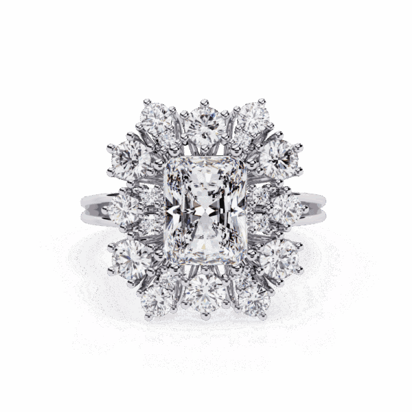 4.5 Carat Radiant Cut Red Carpet Cocktail Ring