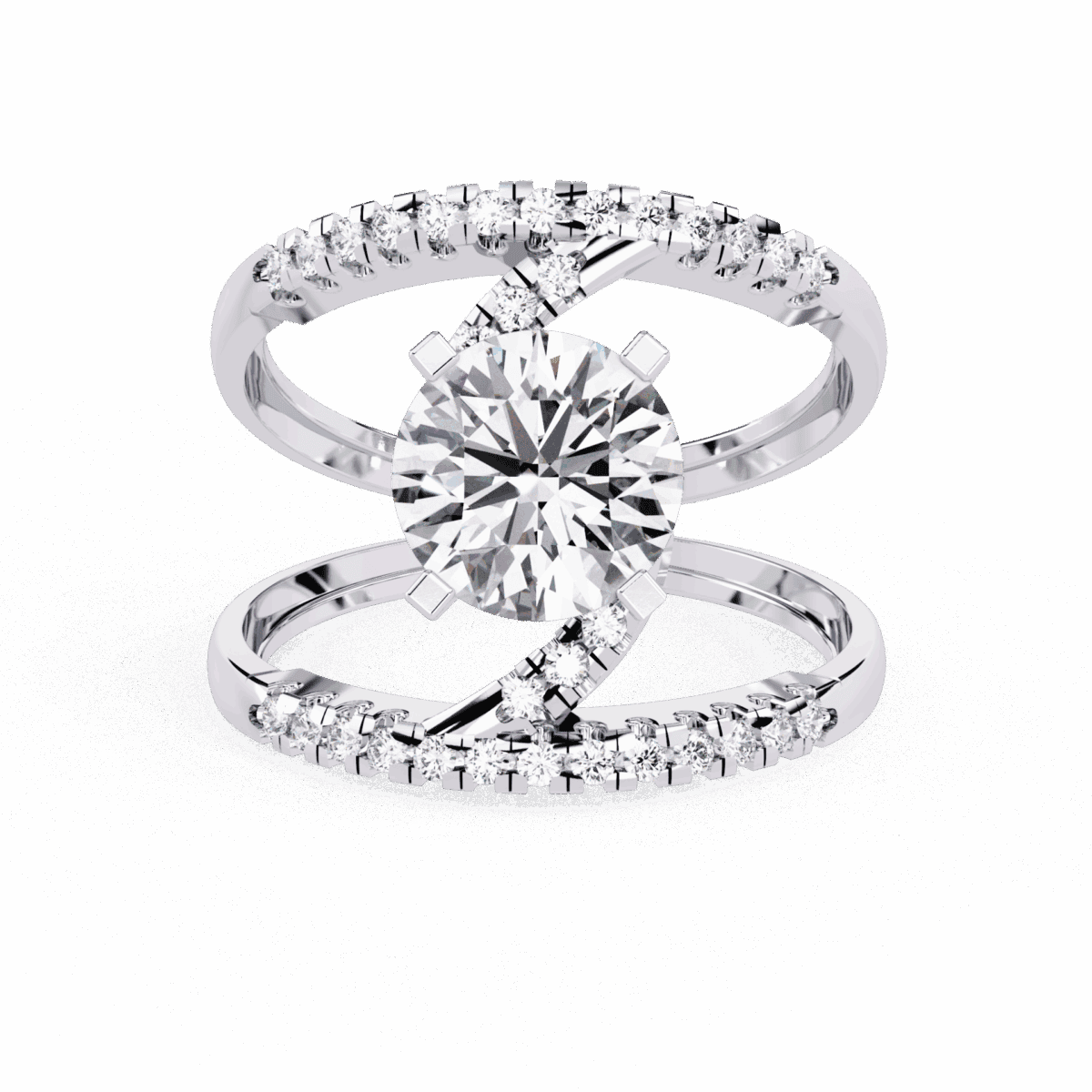2.5 Carat Round Cut Signature Glam Cocktail Ring  Image 4