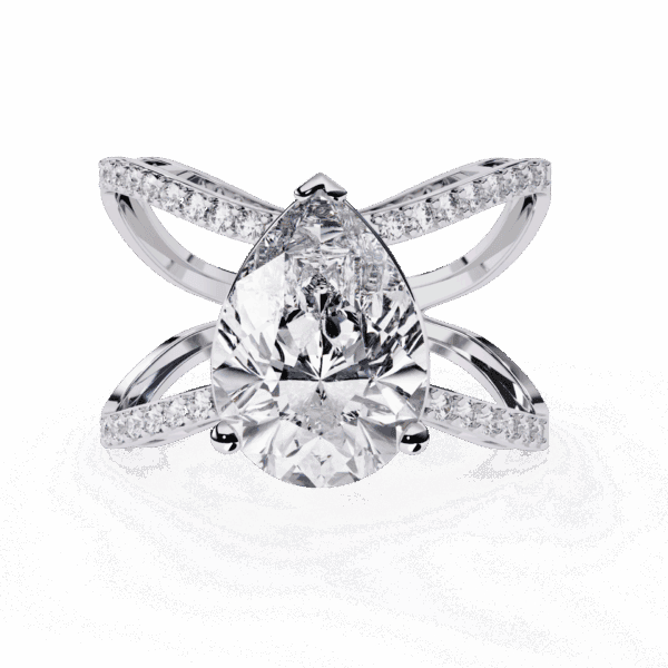 4.5 Carat Pear Cut After Dusk Cocktail Ring