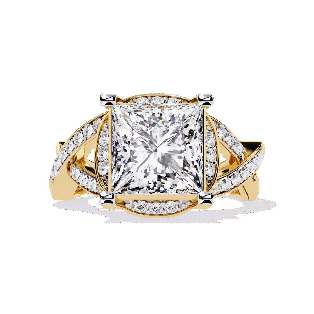 3.5 Carat Princess Cut Party Ready Cocktail Ring  Image 5