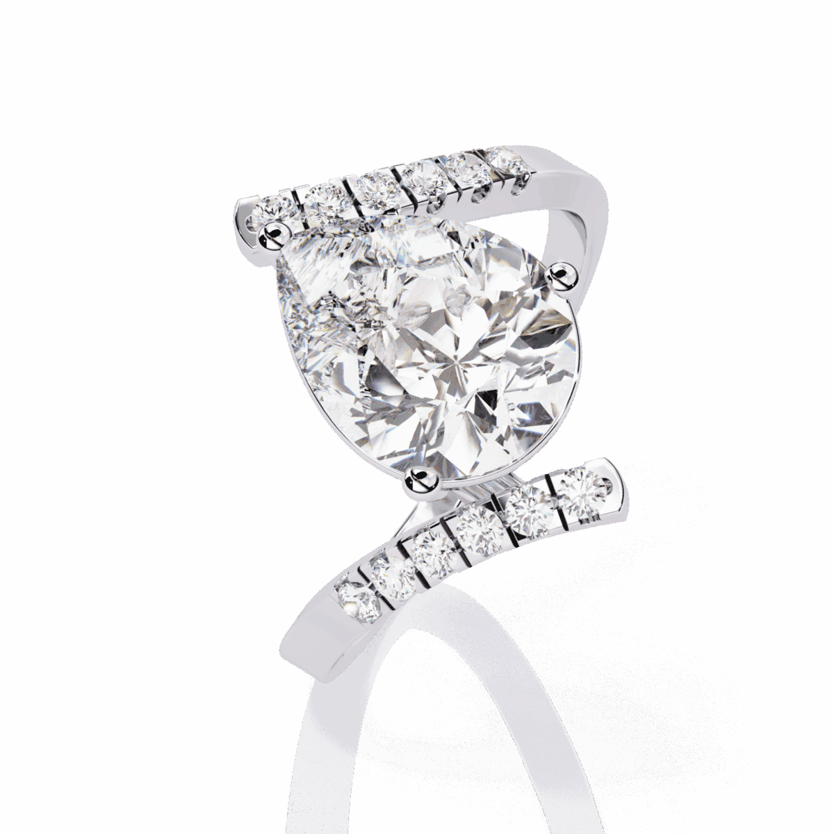 2.75 Carat Pear Cut Signature Wear Ring  Image 1