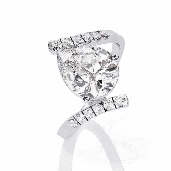 2.75 Carat Pear Cut Signature Wear Ring