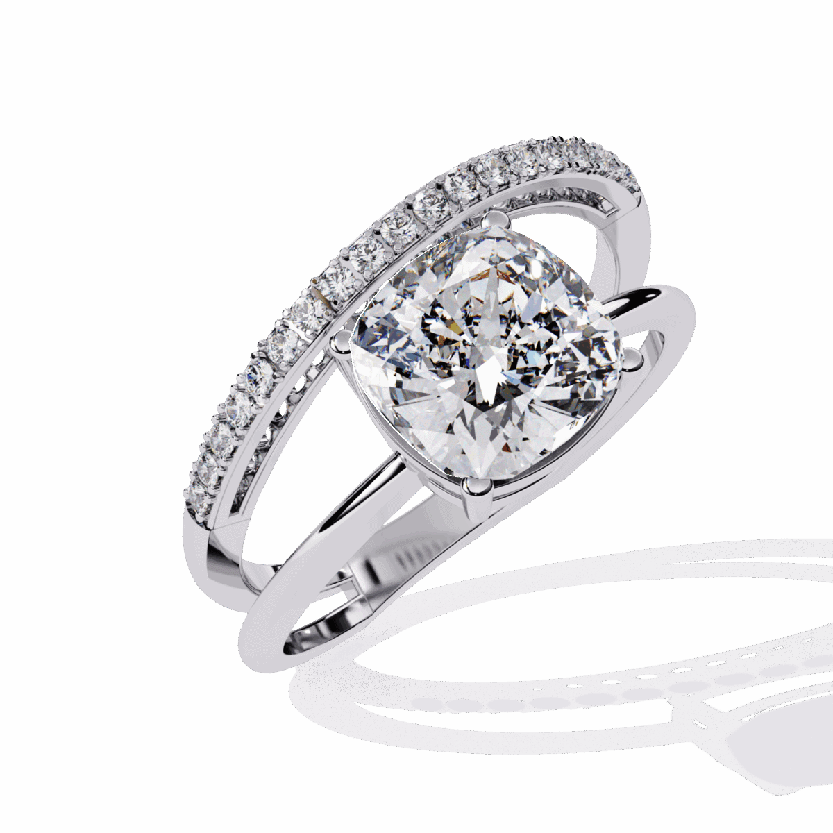 2.5 Carat Cushion Cut Signature Wear Ring  Image 2