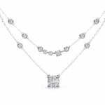 0.4 Carat Double Chain Solitaire Diamond Necklace