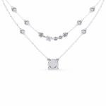 0.4 Carat Double Chain Solitaire Diamond Necklace - Image 2