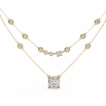 0.4 Carat Double Chain Solitaire Diamond Necklace - Image 3