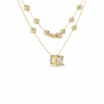 0.4 Carat Double Chain Solitaire Diamond Necklace - Image 4