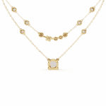 0.4 Carat Double Chain Solitaire Diamond Necklace - Image 5