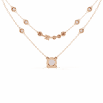 0.4 Carat Double Chain Solitaire Diamond Necklace - Image 7