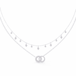 0.3 Carat Layered Halo Diamond Necklace - Image 3