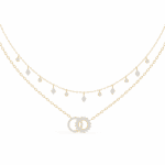 0.3 Carat Layered Halo Diamond Necklace - Image 4