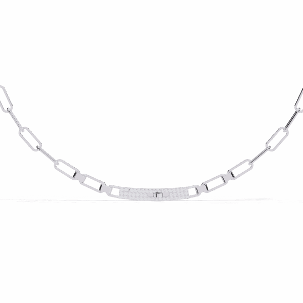 0.4 Carat Diamond Chain Bar Necklace