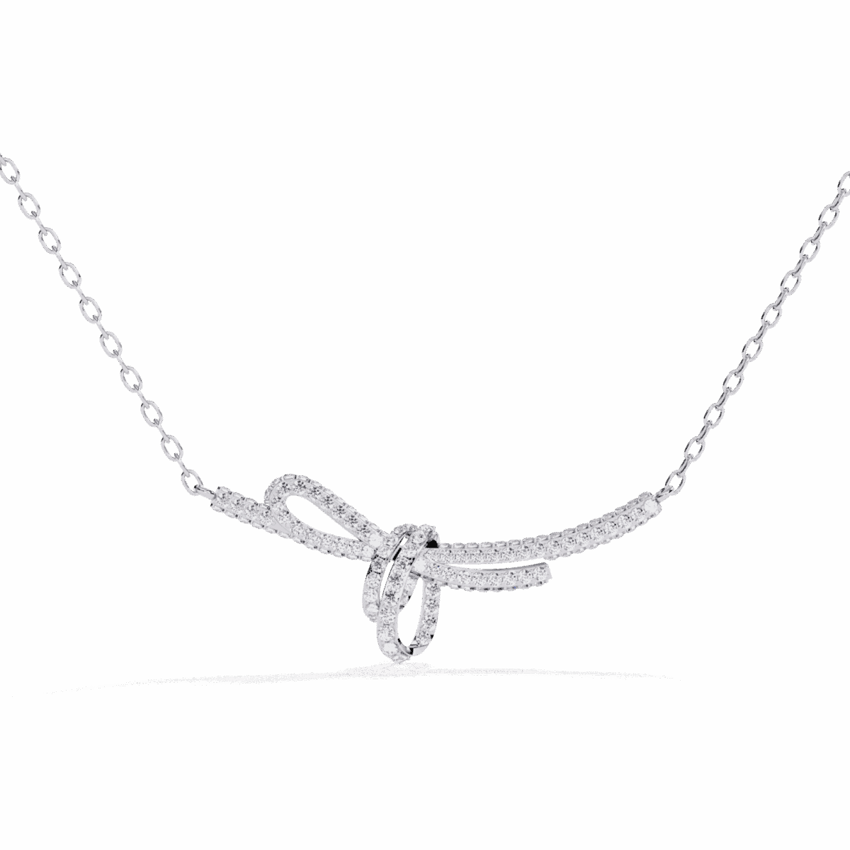 0.9 Carat Bow Curve Diamond Necklace  Image 1