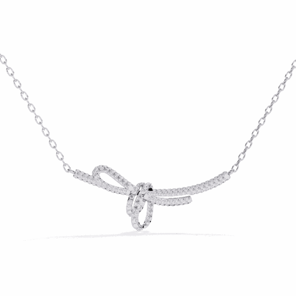 0.9 Carat Bow Curve Diamond Necklace