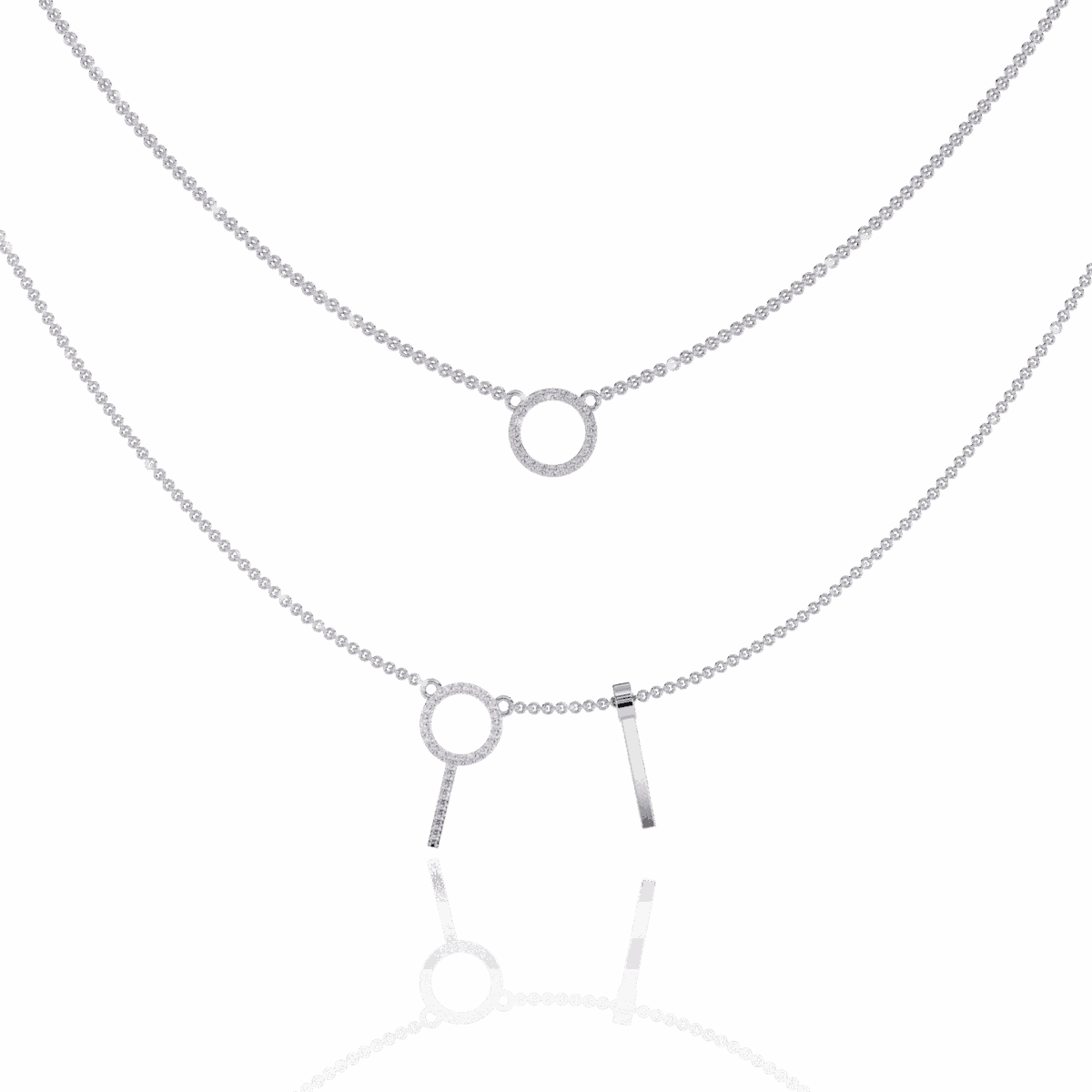 0.3 Carat Dual Chain Circle Necklace  Image 1