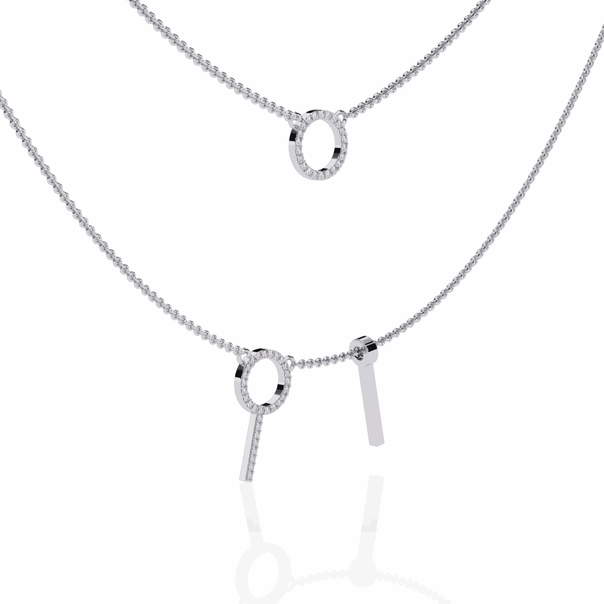 0.3 Carat Dual Chain Circle Necklace  Image 2