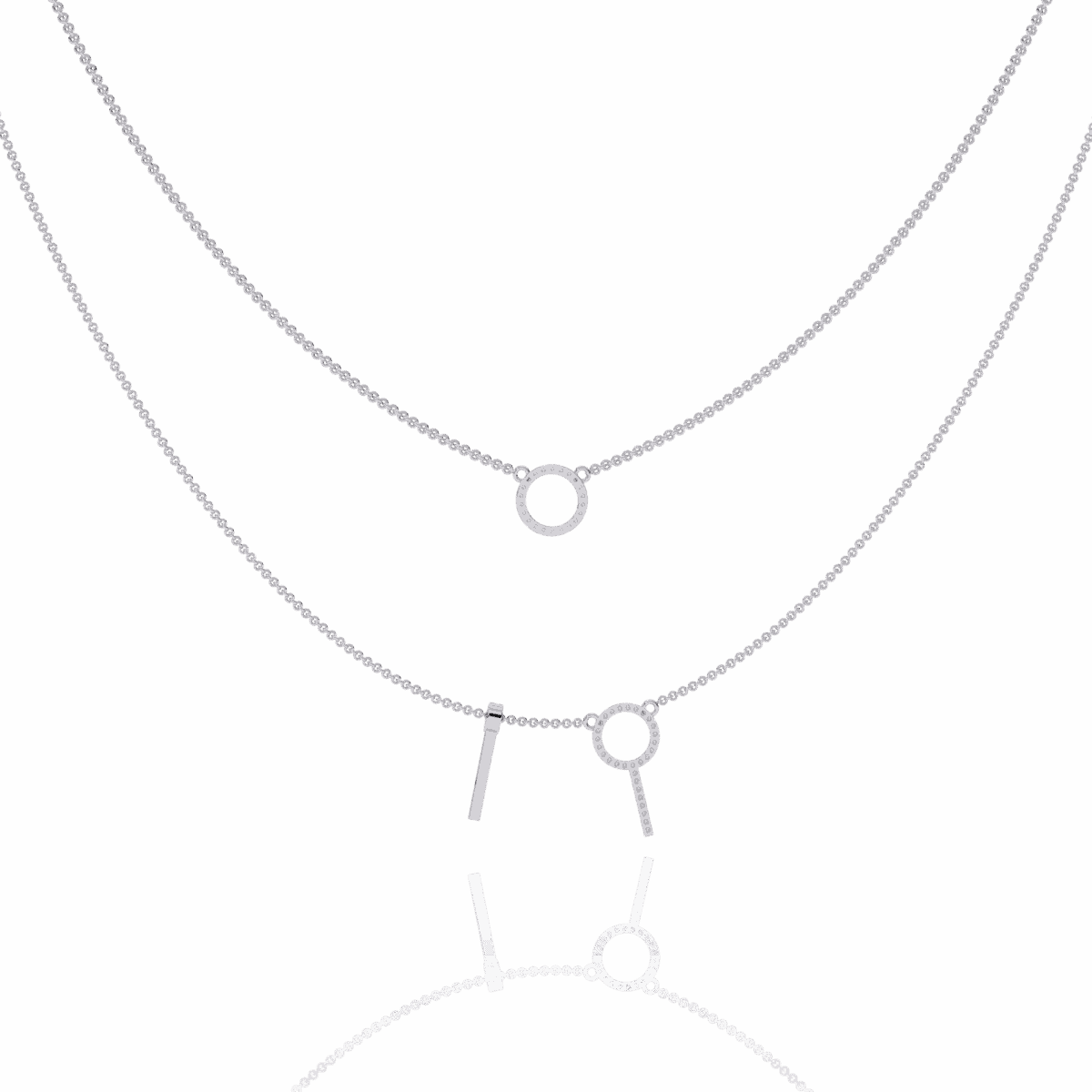 0.3 Carat Dual Chain Circle Necklace  Image 3