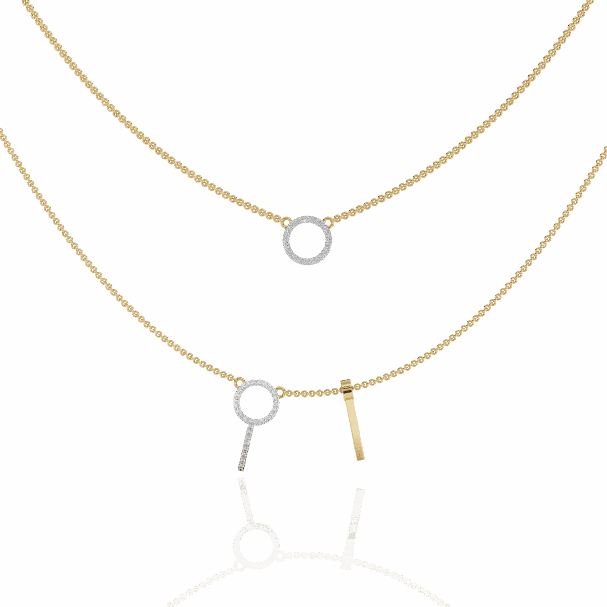 0.3 Carat Dual Chain Circle Necklace  Image 5