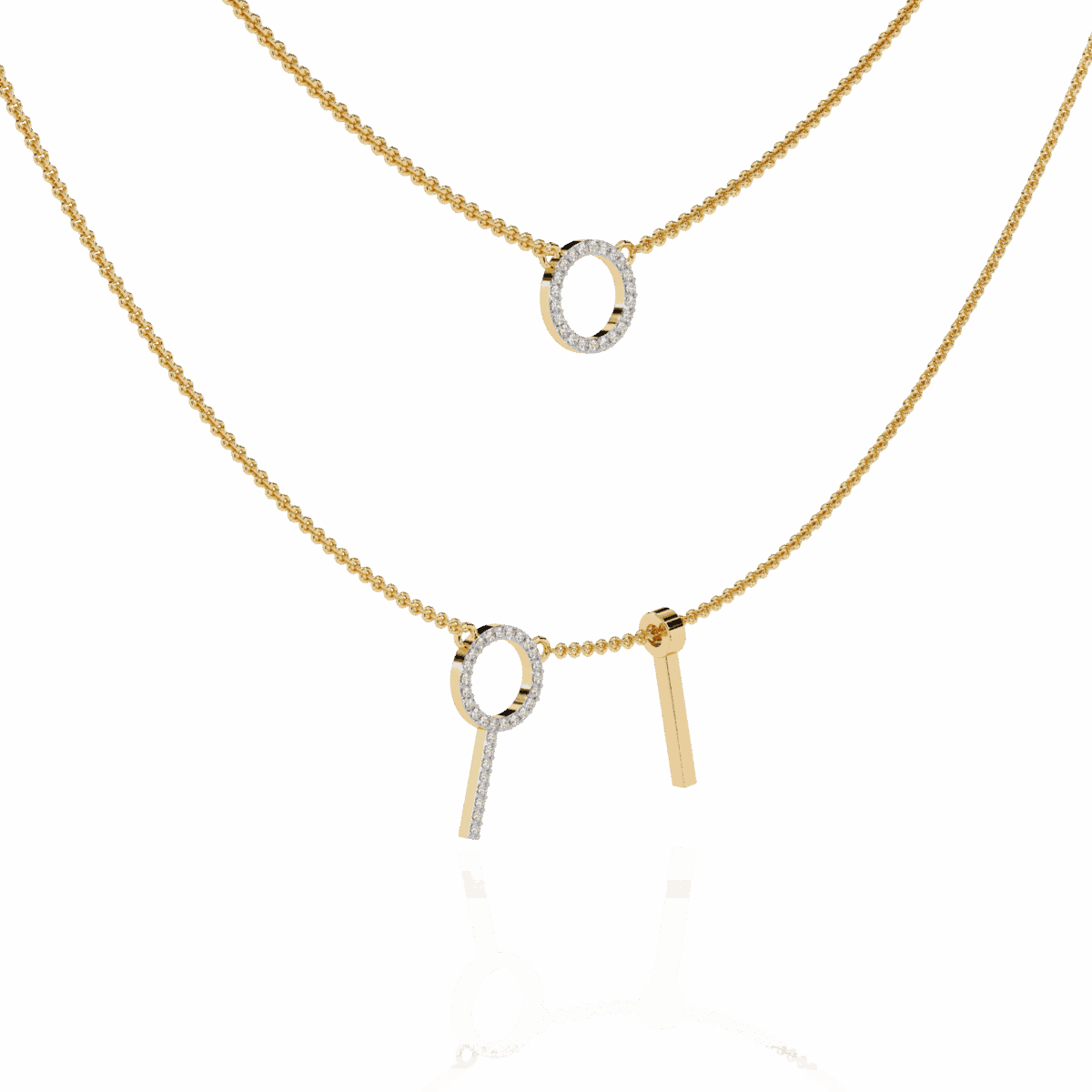 0.3 Carat Dual Chain Circle Necklace  Image 6