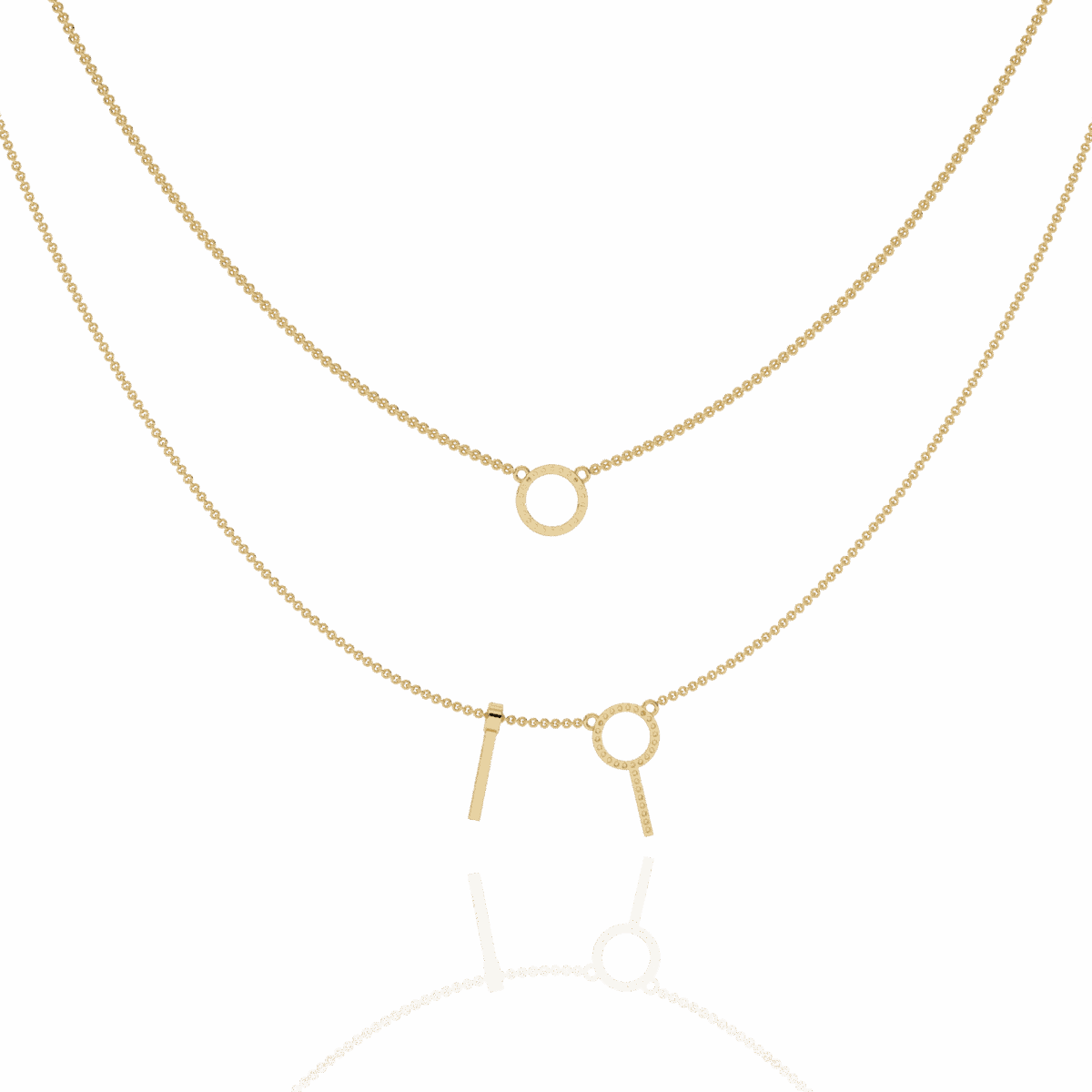 0.3 Carat Dual Chain Circle Necklace  Image 7