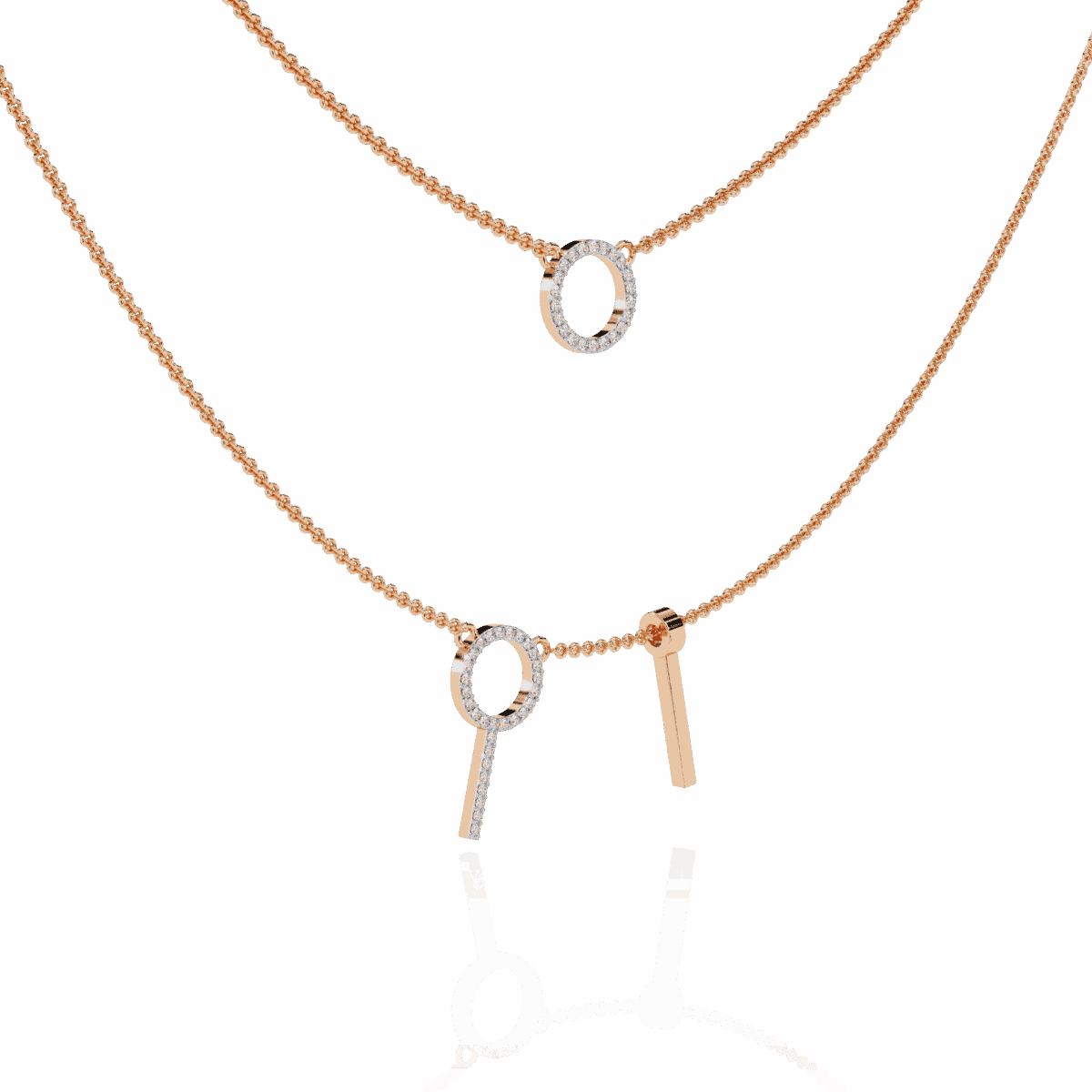 0.3 Carat Dual Chain Circle Necklace  Image 10