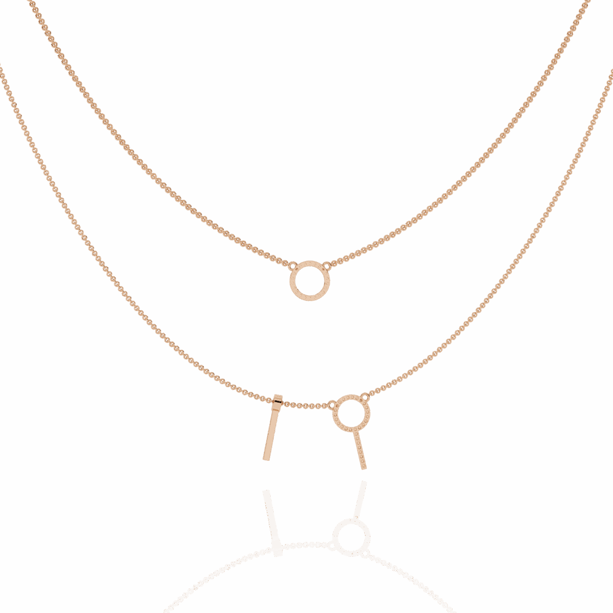 0.3 Carat Dual Chain Circle Necklace  Image 11