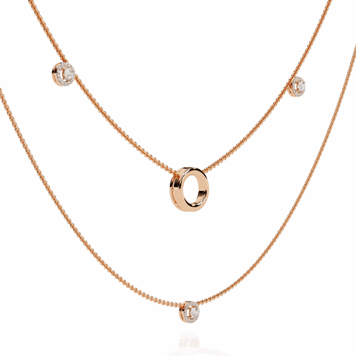 0.5 Carat Double Layer Diamond Necklace  Image 10
