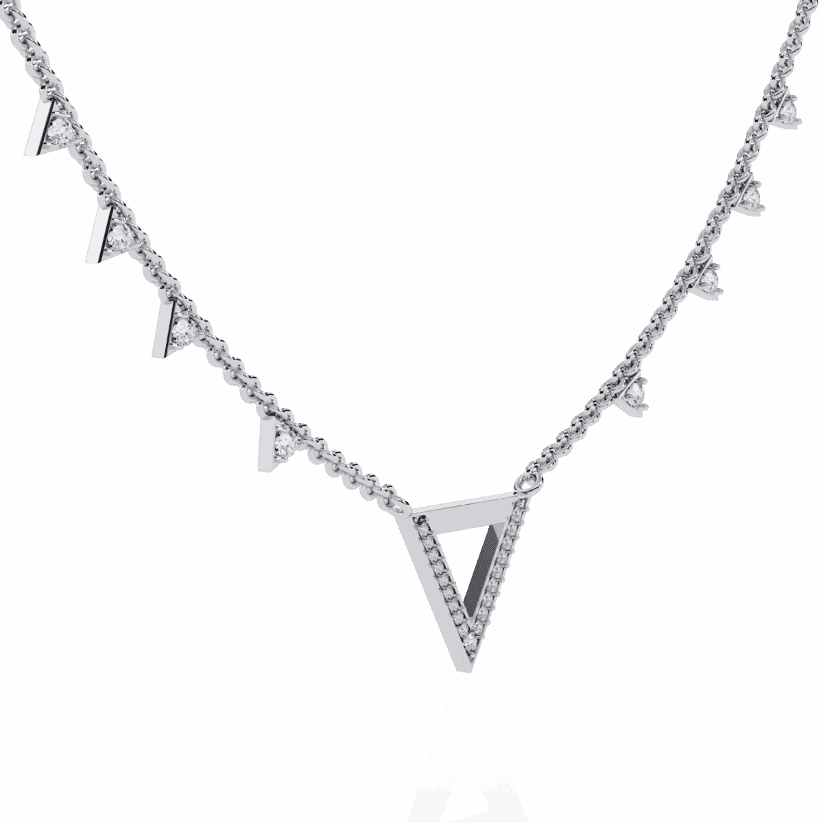 0.3 Carat Triangle Edge Diamond Necklace  Image 2