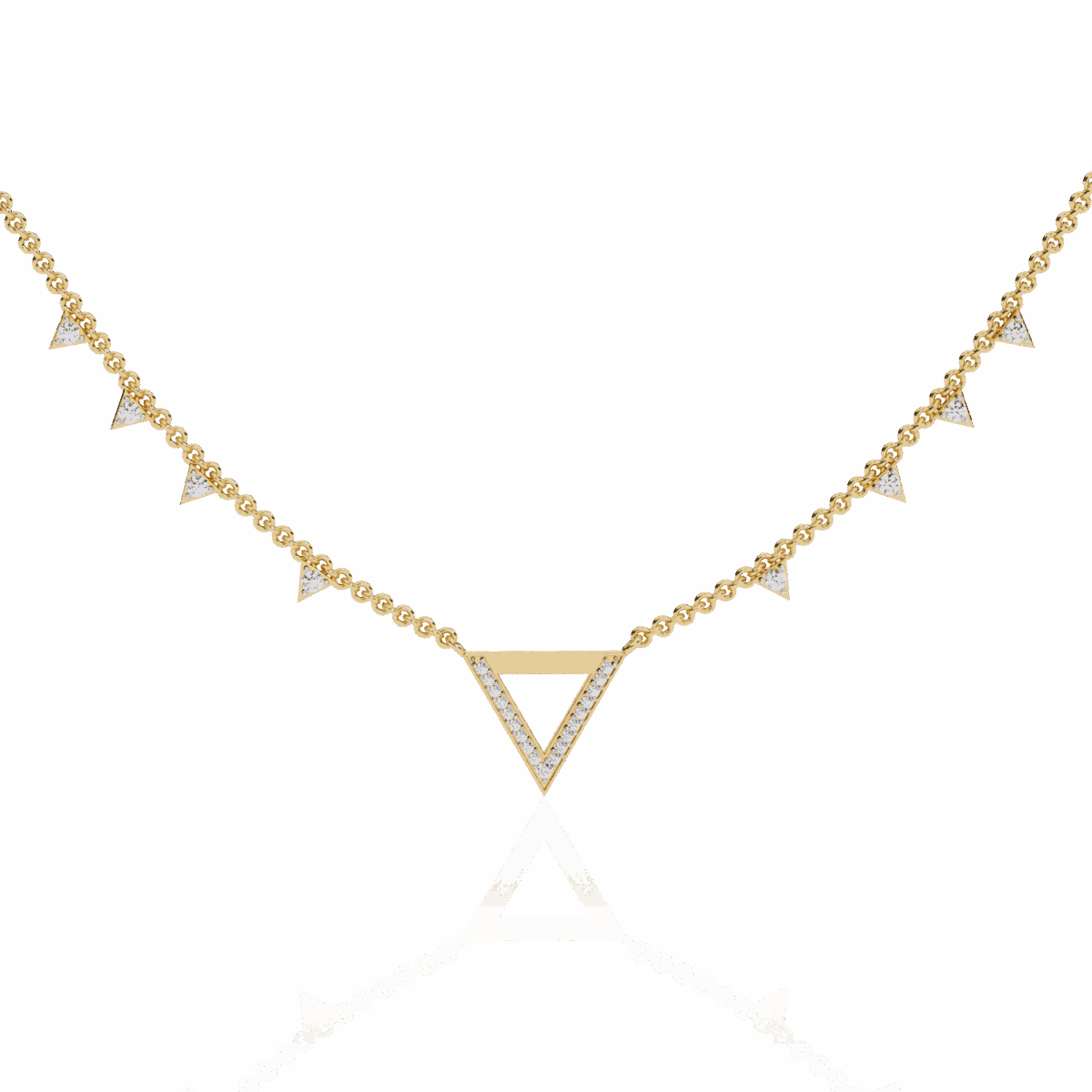 0.3 Carat Triangle Edge Diamond Necklace  Image 5