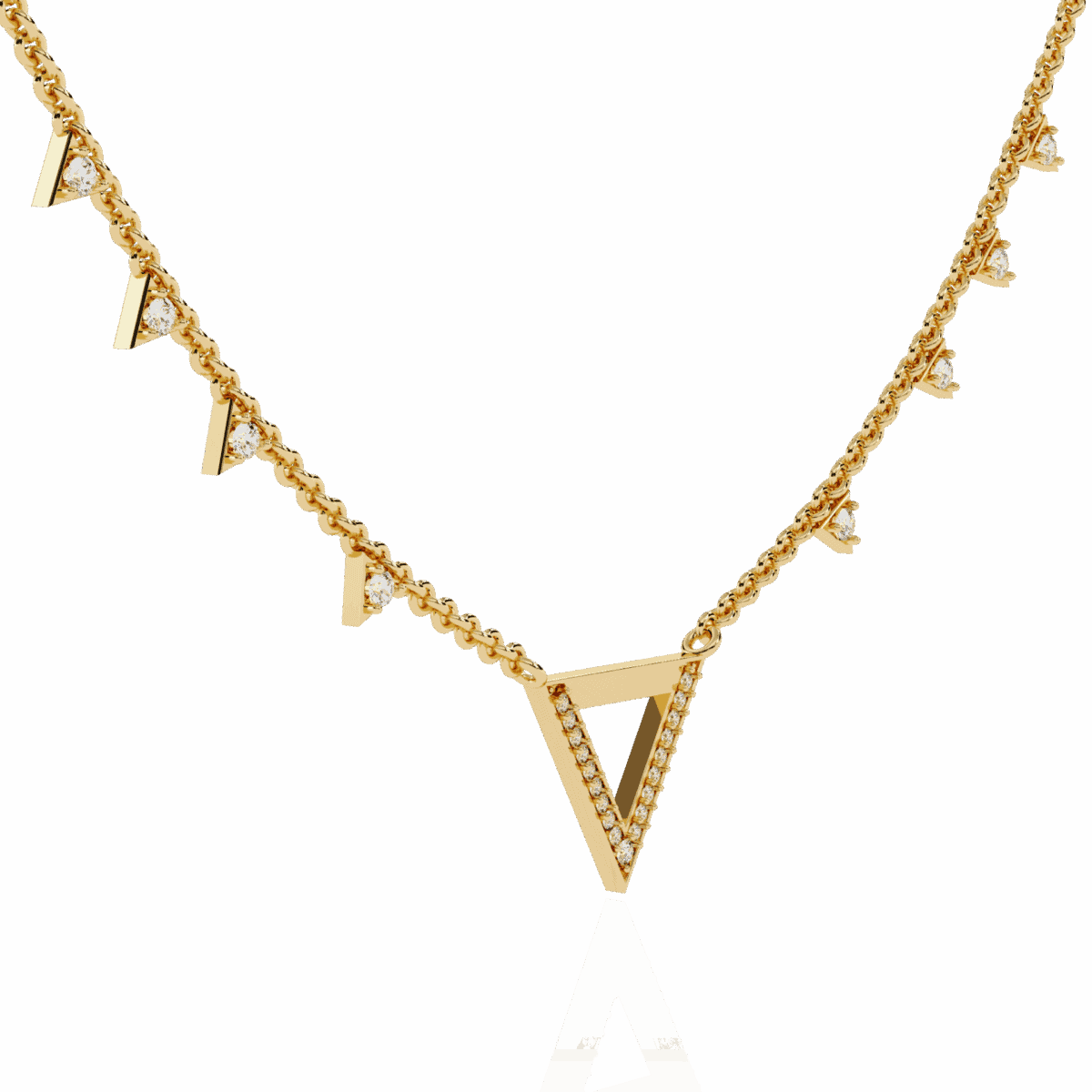 0.3 Carat Triangle Edge Diamond Necklace  Image 6