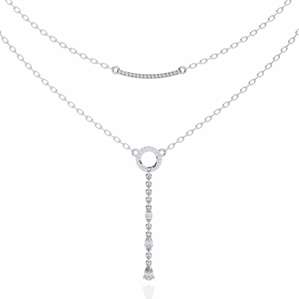 0.5 Carat Drop Line Pear Diamond Necklace  Image 1
