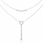 0.5 Carat Drop Line Pear Diamond Necklace