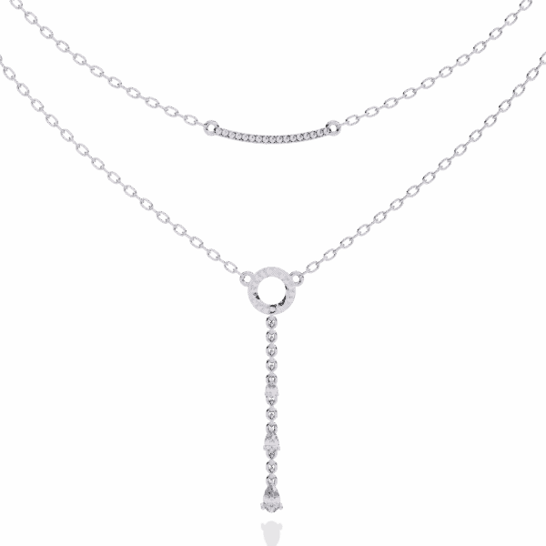 0.5 Carat Drop Line Pear Diamond Necklace