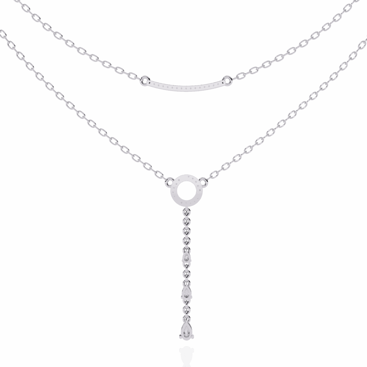 0.5 Carat Drop Line Pear Diamond Necklace  Image 3