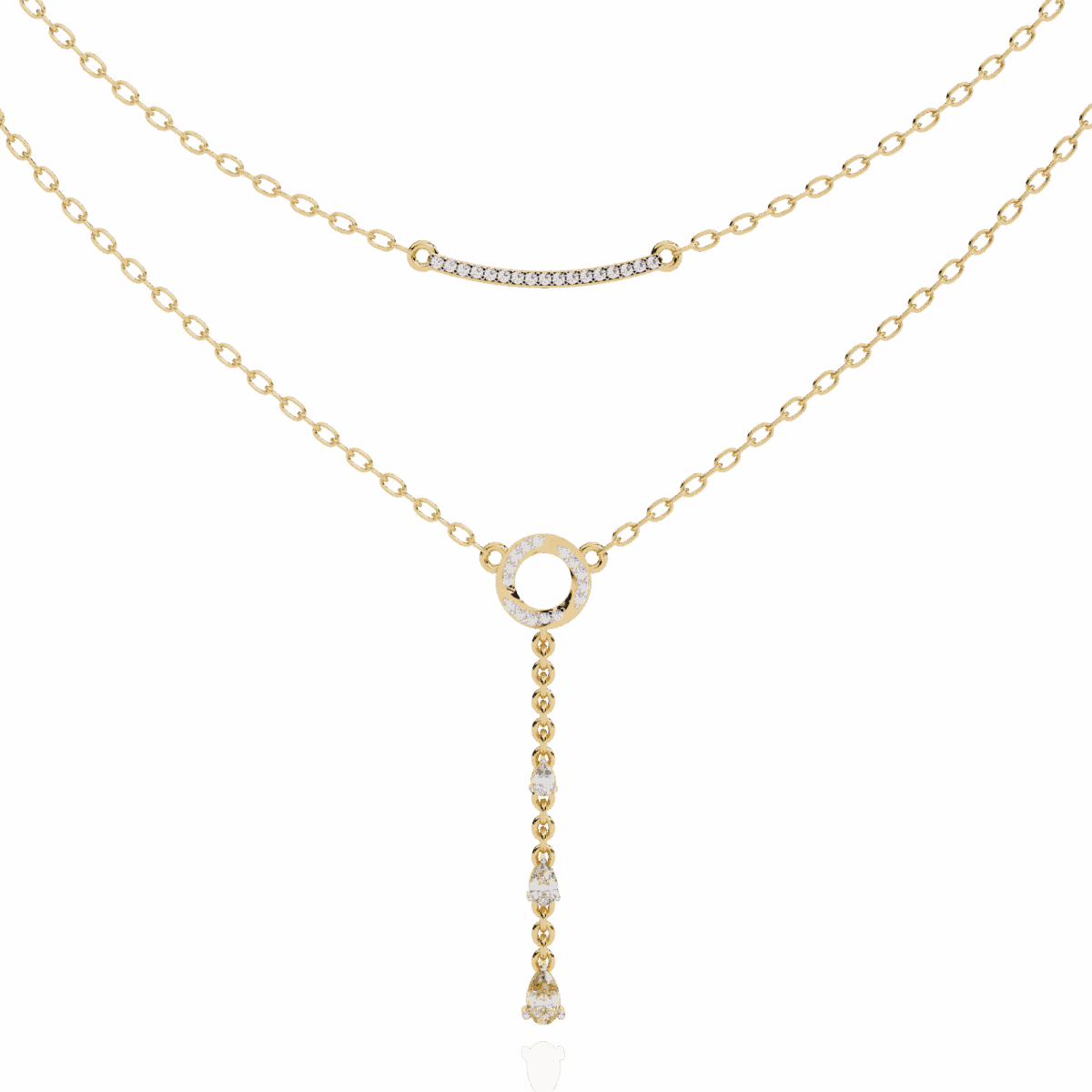 0.5 Carat Drop Line Pear Diamond Necklace  Image 5