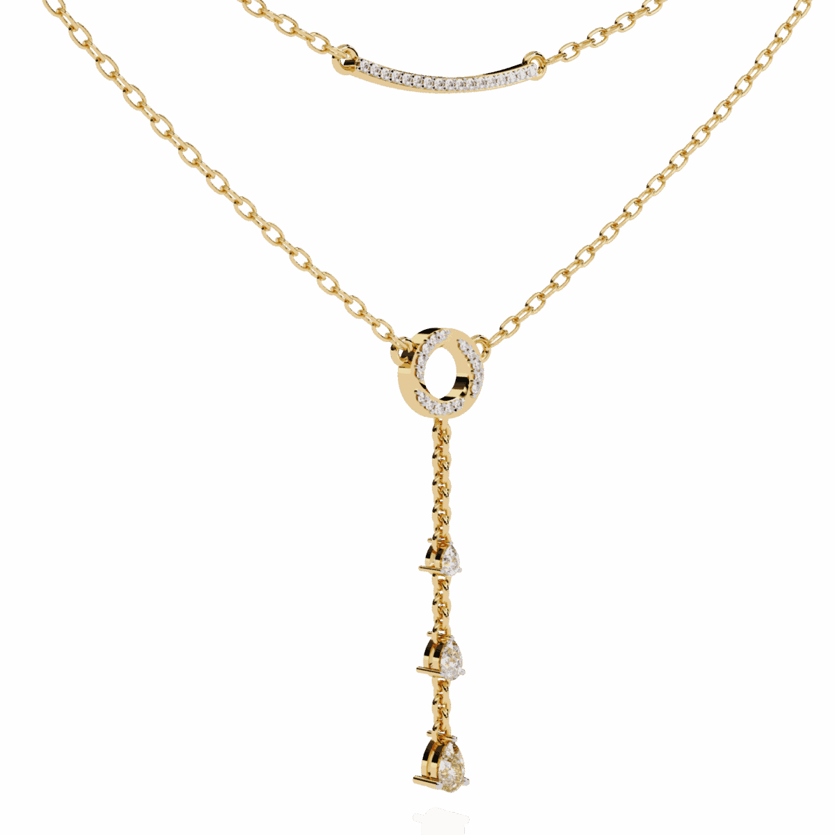 0.5 Carat Drop Line Pear Diamond Necklace  Image 6