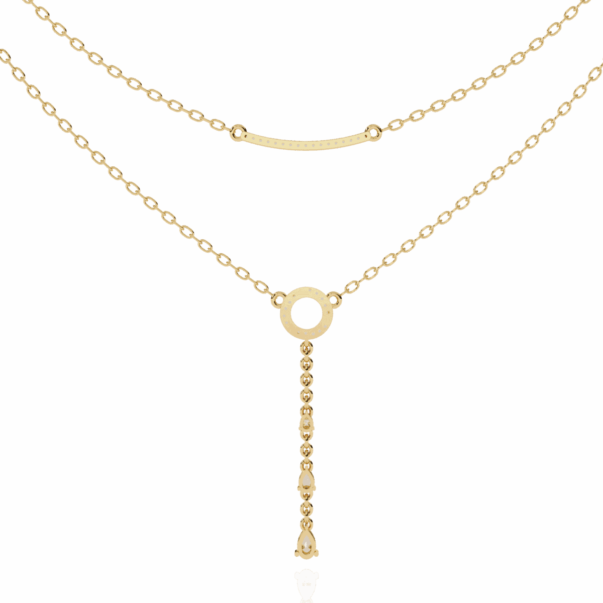 0.5 Carat Drop Line Pear Diamond Necklace  Image 7