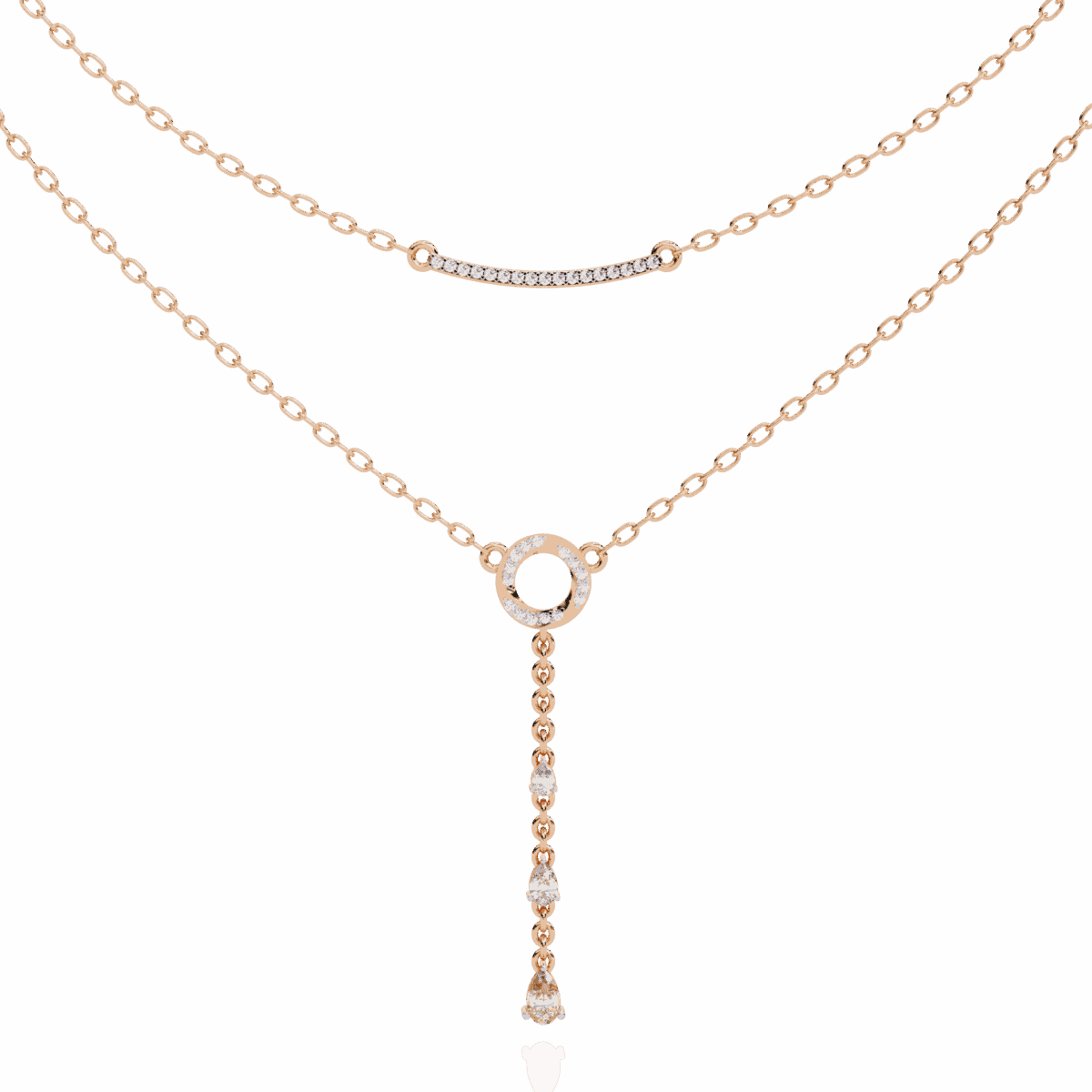 0.5 Carat Drop Line Pear Diamond Necklace  Image 9