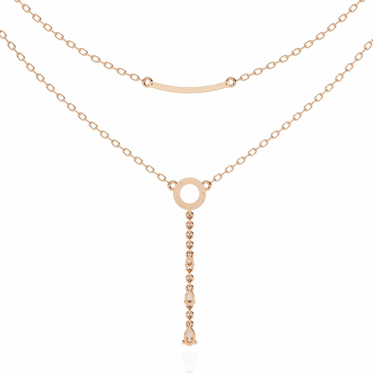 0.5 Carat Drop Line Pear Diamond Necklace  Image 11