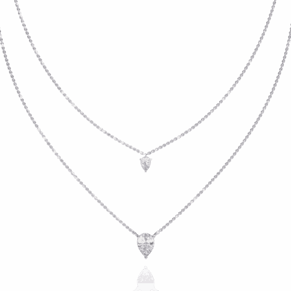 1.5 Carat Twin Pear Diamond Necklace