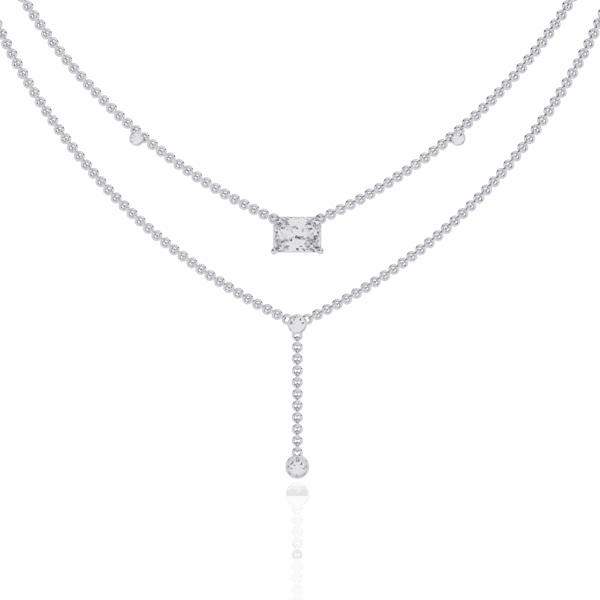 1.75 Carat Radiant Drop Layer Necklace  Image 1