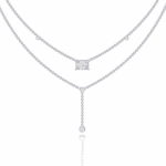 1.75 Carat Radiant Drop Layer Necklace