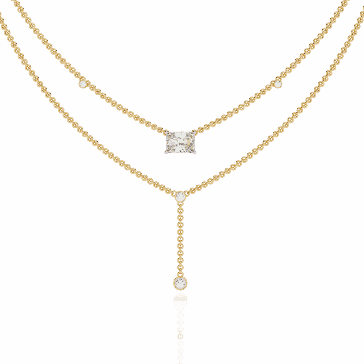 1.75 Carat Radiant Drop Layer Necklace  Image 5